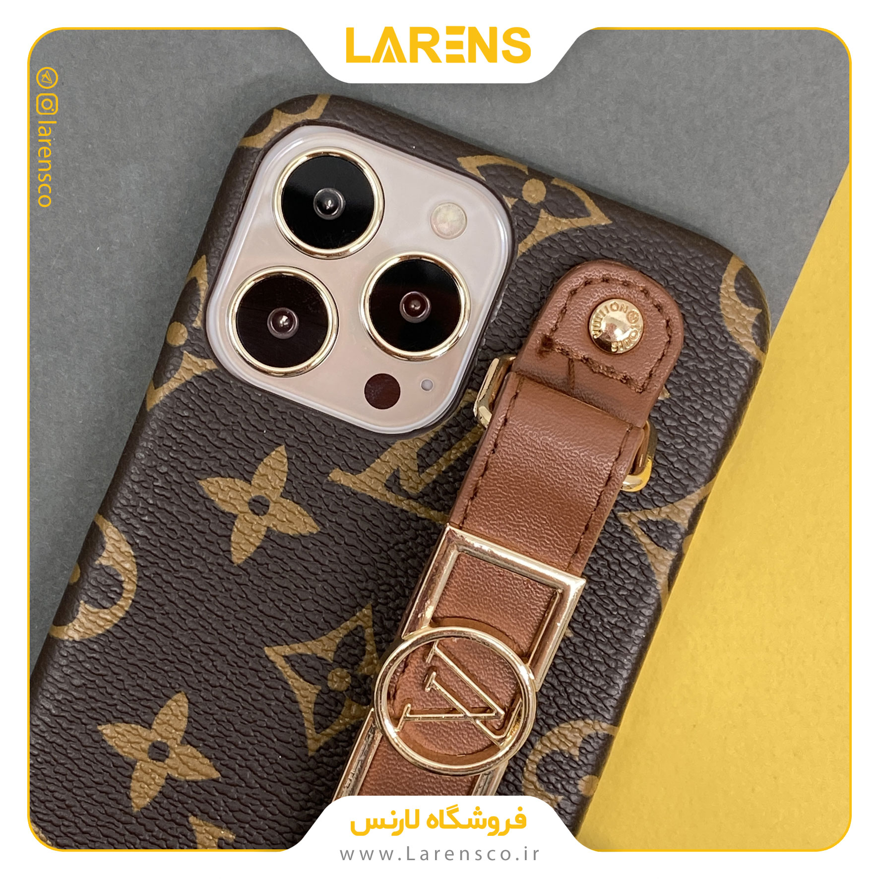 کاور Louis Vuitton مدل Lockit  ایفون 13 پرو رنگ  Brown